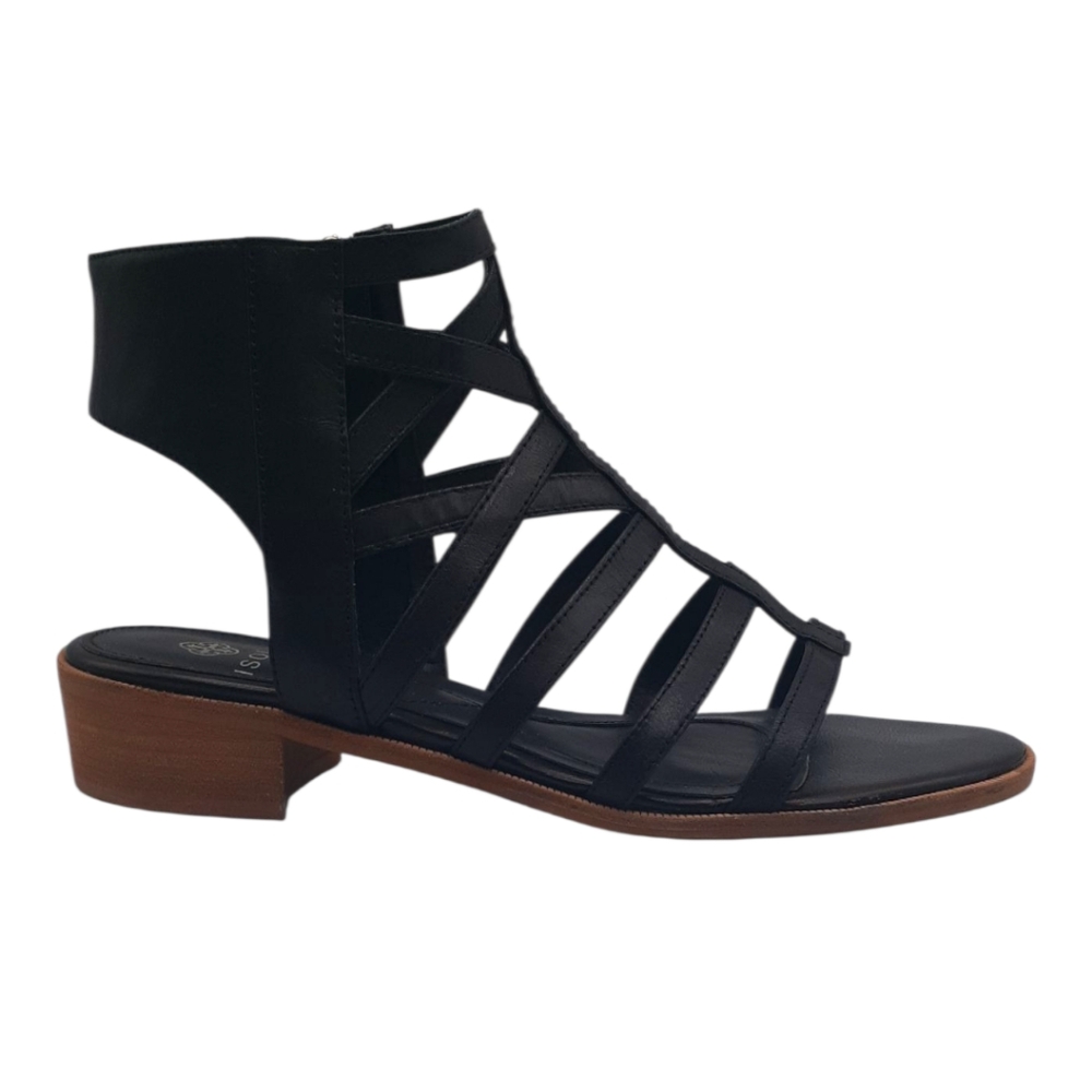 ISOLA Genuine Leather Gladiator Strappy Sandals Black Size 9 - Picture 9 of 9